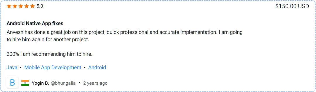 Home 30 GVM's Testimonial: Android Native Application Fixes